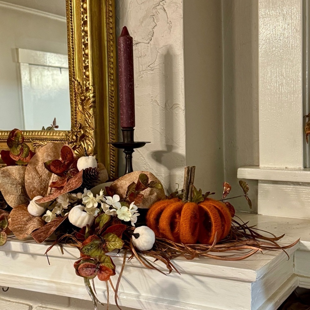 Satin Wrapped Pumpkin Decor Fall Decorations Autumn Halloween Brown Beige New - Picture 8 of 8